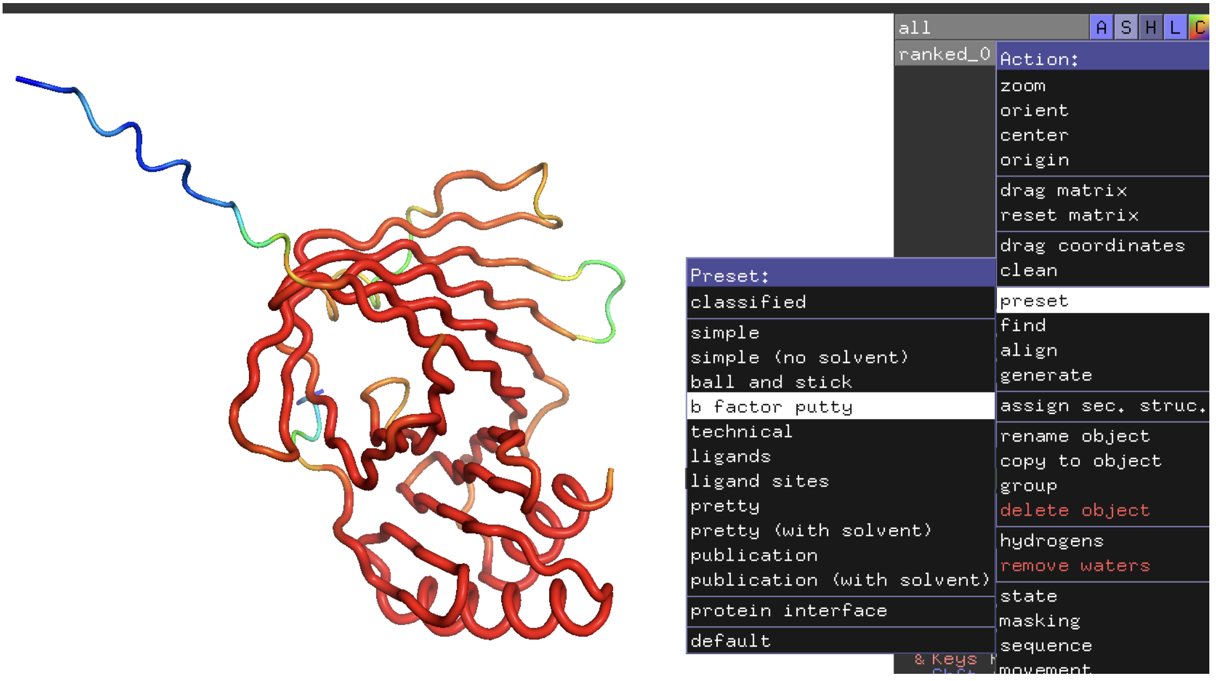 PyMol coloring example